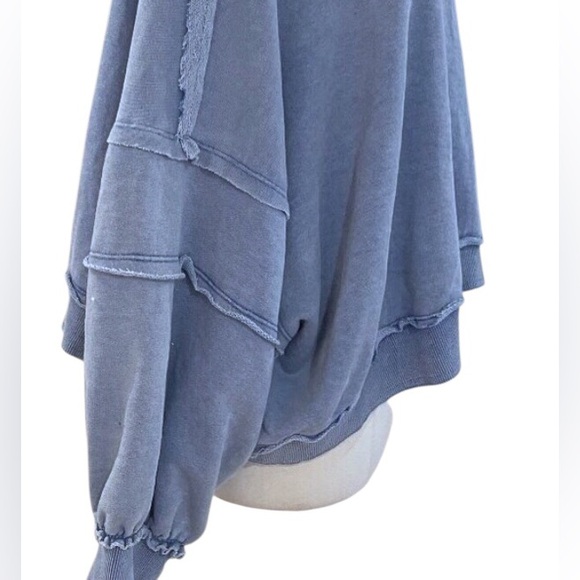 Pilcro Anthropology NWT $98 Iris Blue Fade Oversized Hoodie - Picture 5 of 9
